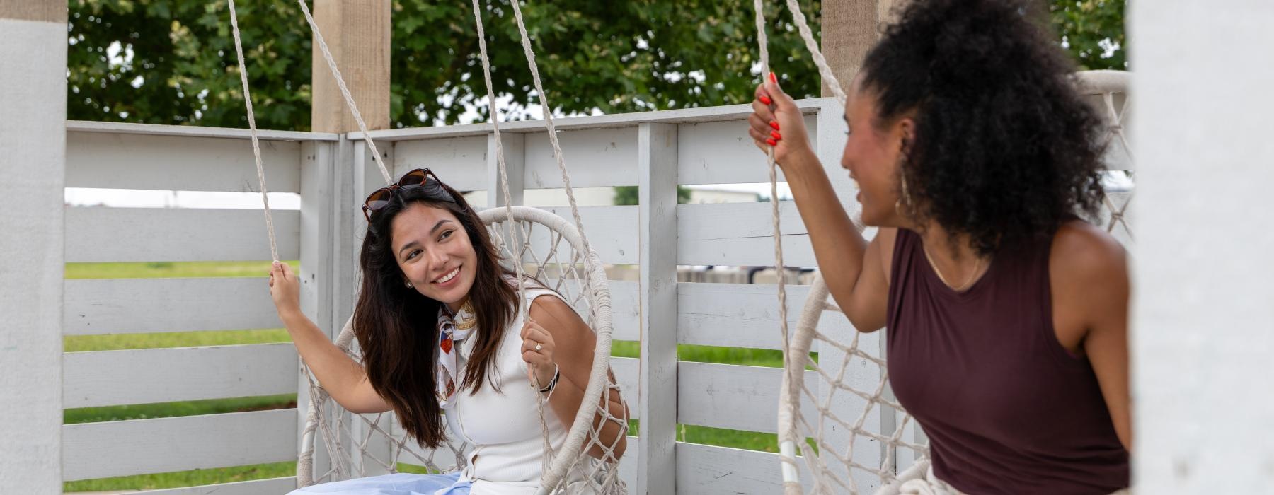 a person on a swing